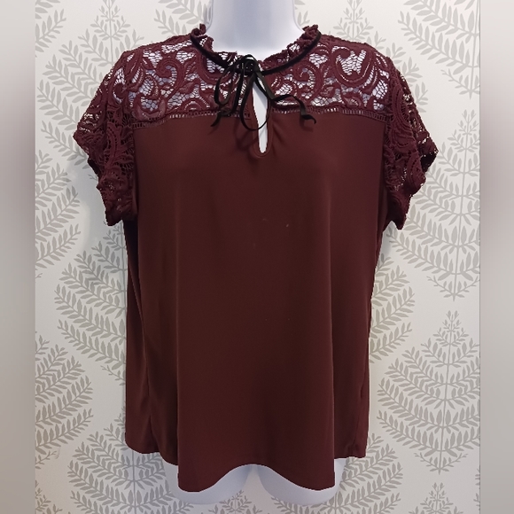 Lace Turtleneck Top - Picture 1 of 6